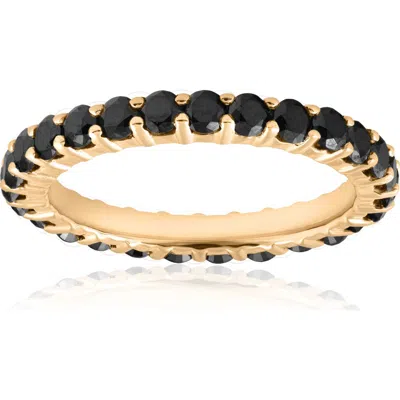 BLISS DIAMOND BLISS DIAMOND 1 1/2CT BLACK DIAMOND ETERNITY RING 14K GOLD WOMENS STACKABLE BAND