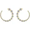 Bliss Diamond 1 1/2ct Graduated Diamond Circle Earrings 14k Gold Journey Studs Lab Grown In 14k Yellow Gold
