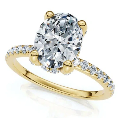 Bliss Diamond 1 1/2ct Oval Diamond Accents Engagement Ring Or Gold Lab Grown