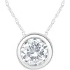 Bliss Diamond 1 1/2ct Solitaire Round Cut Lab Grown Diamond Bezel Necklace Pendant