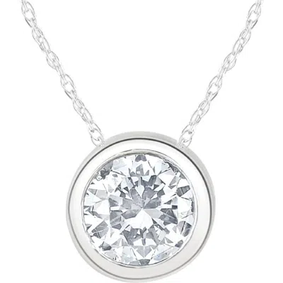 Bliss Diamond 1 1/2ct Solitaire Round Cut Lab Grown Diamond Bezel Necklace Pendant