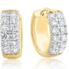 Bliss Diamond 1 1/2ct Diamond Hoops In 10k Yellow Gold