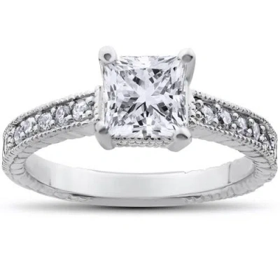 Bliss Diamond 1 1/4ct Princess Cut Diamond Engagement Ring 14k Gold Lab Grown In 14k White Gold