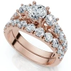 Bliss Diamond 1 3/4ct 3-stone Diamond Engagement Wedding Ring Set 14k Gold Or Pt Lab Grown