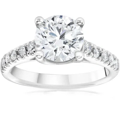 Bliss Diamond 1 3/4ct Diamond (1 1/2ct Center) Engagement Ring 14k Gold Lab Grown In Silver
