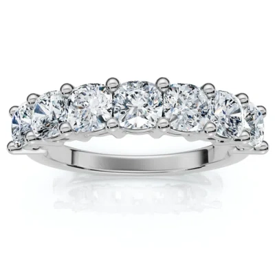 Bliss Diamond 1 3/8ct Cushion Cut Seven Stone Wedding Ring 14k Gold Lab Grown In Green