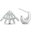 Bliss Diamond 1 Ct Diamond Burst Studs Womens Huggie Earrings 14k Gold Lab Grown In 14k White Gold