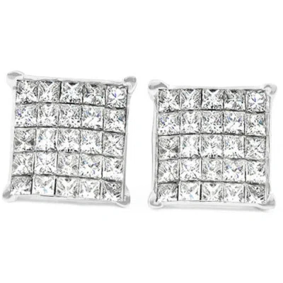 Bliss Diamond 1 Ct Diamond Princess Cut Screw Back Studs Womens Earrings 10k Gold