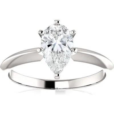 Bliss Diamond 1 Ct Pear Shape Diamond Engagement Ring Lab Grown 14k Gold In Silver