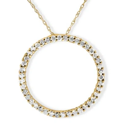 Bliss Diamond 1 Ct Real Diamond Circle Of Life Eternity Round Pendant 14k Or Gold In 14k Yellow Gold