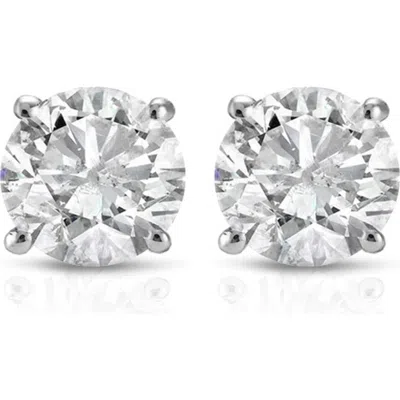 Bliss Diamond 1 Ct Tdw Round Cut 14k Or Gold Diamond Studs Earrings Igi Certified In Silver