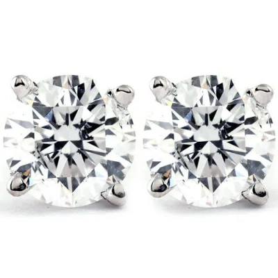 Bliss Diamond 1 Ct T.w. Diamond Screw Back Studs 14k White Gold Lab Grown Eco Friendly