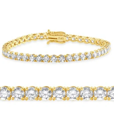 Bliss Diamond 10 Ct Lab Grown Diamond Tennis Bracelet 14k Gold 7"
