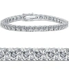 Bliss Diamond 10ct Diamond Tennis Bracelet 14k White Gold Lab Grown 7" In Silver