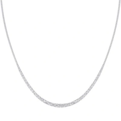 Bliss Diamond 10ct Graduated Diamond Tennis Necklace Lab Grown 14k Gold 18"