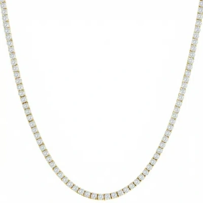 Bliss Diamond 10ct Tw Lab Grown Diamond Tennis Necklace 14k Gold 16.5"