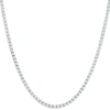 Bliss Diamond 10ct Tw Lab Grown Diamond Tennis Necklace 14k Gold 18" In Silver