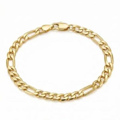 Bliss Diamond 10k Gold 3.5-millimeter Figaro Bracelet
