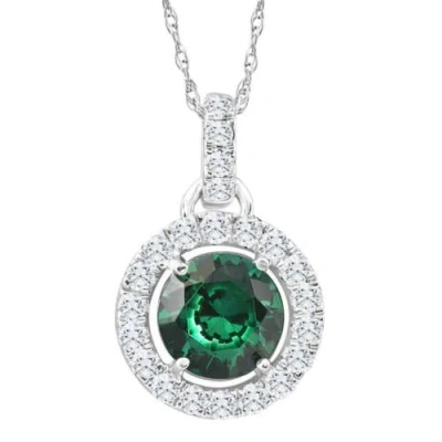 Bliss Diamond 10k Gold Necklace 18" Length In 10k White Gold