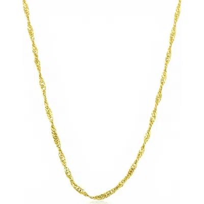Bliss Diamond 10k Gold Singapore Chain Necklace