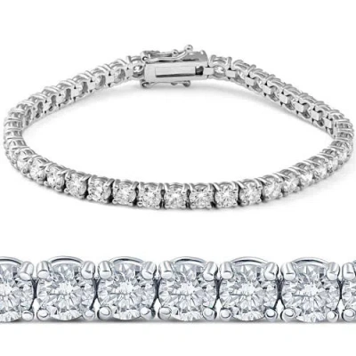 Bliss Diamond 11 Ct T.w. Lab Grown Diamond Tennis Bracelet 14k Gold 7" In 14k White Gold
