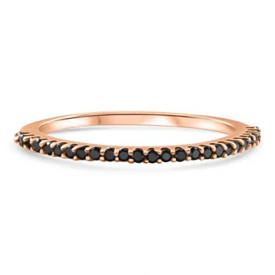 Bliss Diamond 1/10ct Black Diamond Stackable Ring 14k Gold