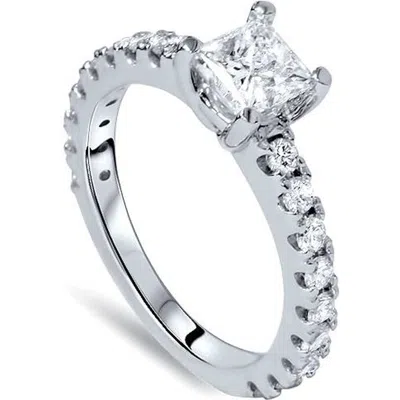 Bliss Diamond 1.10ct Princess Cut Diamond Engagement Ring 14k Gold In 14k White Gold