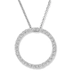 Bliss Diamond 1/2 Ct Diamond Circle Pendant Gold Lab Grown Necklace In 10k White Gold