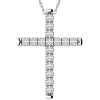 Bliss Diamond 1/2 Ct Ex3 Lab Grown Diamond Cross Pendant Necklace 1" Tall 14k Gold In 14k White Gold
