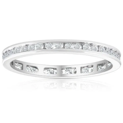Bliss Diamond 1/2 Ct Round Diamond Ladies Eternity Wedding Ring 10k Gold In 10k White Gold