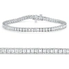 Bliss Diamond 12.25ct Emerald Cut Diamond Tennis Bracelet 7" 14k Gold In Silver