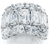 Bliss Diamond 12.30ct Diamond Wide Fashion Ring Emerald & Oval Cut Gold Lab Grown Band