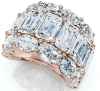 Bliss Diamond 12.30ct Diamond Wide Fashion Ring Emerald & Oval Cut Gold Lab Grown Band