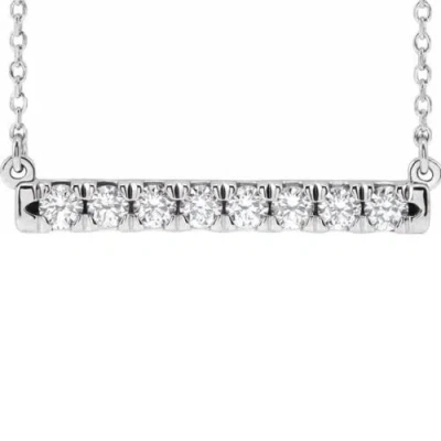 Bliss Diamond 1/2ct Bar Diamond Pendant Necklace In Silver