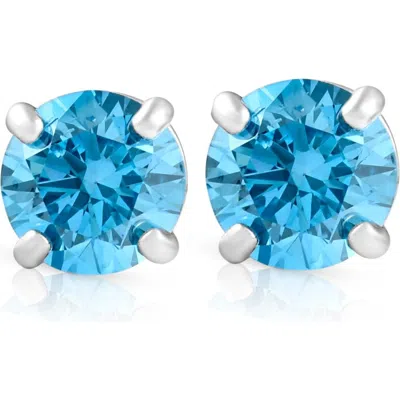 Bliss Diamond 1/2ct Blue Lab Grown Diamond Studs In 14k White Gold