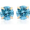 Bliss Diamond 1/2ct Blue Lab Grown Diamond Studs In 14k Yellow Gold