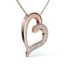 Bliss Diamond 1/2ct Diamond Heart Pendant Gold 18" Necklace Lab Grown In 10k Rose Gold