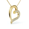 Bliss Diamond 1/2ct Diamond Heart Pendant Gold 18" Necklace Lab Grown In 10k Yellow Gold