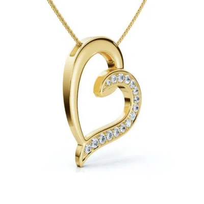 Bliss Diamond 1/2ct Diamond Heart Pendant Gold 18" Necklace Lab Grown In 10k Yellow Gold