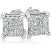 Bliss Diamond 1/2ct Diamond Princess Cut Screw Back Studs Womens Earrings 10k Gold 6.5mm In Gold