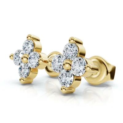 Bliss Diamond 1/2ct Jackie Diamond Studs 14k Gold Earrings Lab Grown 1/3" Tall
