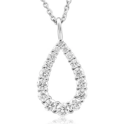 Bliss Diamond 1/2ct Pear Shape Lab Grown Diamond Pendant 10k Or Gold Necklace In Burgundy