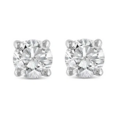 Bliss Diamond 1/2ct Round Diamond Studs Earrings In White Gold