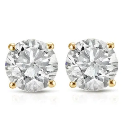 Bliss Diamond 1/2ct Round Diamond Studs Earrings In Yellow Gold