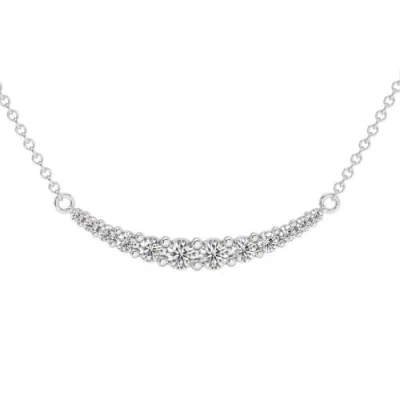 Bliss Diamond 1/2ct Tw Diamond Graduated Bar Necklace 14k Gold Lab Grown Pendant 28mm In 14k White Gold