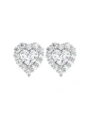 Bliss Diamond 1.30ct Heart Shape Diamond Halo Studs Or Gold Lab Grown In White