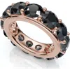 Bliss Diamond 13ct Black Diamond Eternity Ring 10k Gold Lab Grown