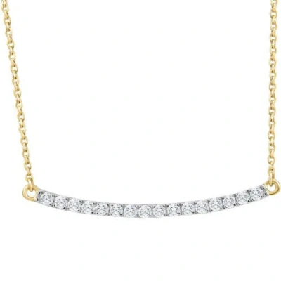 Bliss Diamond 1/3ct Diamond Bar Pendant 10k Gold Necklace Lab Grown 1 1/3" In 10k Yellow Gold