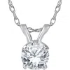 Bliss Diamond 1/3ct Solitaire Diamond Pendant 14k Gold Necklace Lab Grown In 14k White Gold