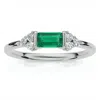 Bliss Diamond 1/3ct Thin Emerald Diamond Stackable Wedding Ring 14k Gold Lab Grown In Silver
